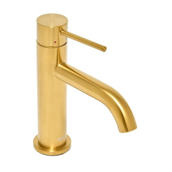 Aurum mitigeur de lavabo 16,5 cm, à levier, sans vidage, or brossé (SATBAUR271BG)