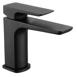 set mitigeur lavabo sans vidage + mitigeur cuisine, bec flexible, aérateur Neoperl®, noir mat (SATBSBDR271CM)