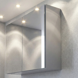 B-Way 60x75 cm armoire de salle de bain en chêne lamellé-collé avec miroir intégré (BWAY60CABOAK)