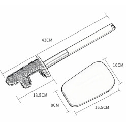 Brosse WC légère adhésive, murale ou à poser, sans perçage, plastique, blanc mat (SATDSTETKA3M)