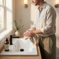 Bonde clic clac Infinitio 5/4 " sans trop plein pour lavabos et vasques, noir mat (PZATKABKM)