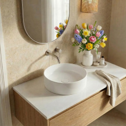 PixL 36 x 36 x 12 cm vasque à poser Infinitio, sans trop-plein, blanc (CEPX3636)