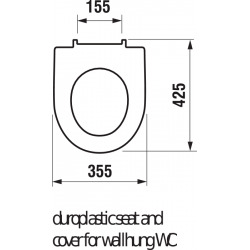  LYRA PLUS - Abattant DUROPLAST, mécanisme Slowclose, traitement antibacterien et charnières en plastique (H8933853000001)