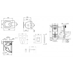  Pack WC Rapid SL GROHE + Cuvette Ideal Standard Tesi Aquablade rimless + Plaque de commande Grohe Skate Chrome (GROHEAQUA-SET)