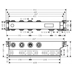  RainSelect Corps d'encastrement pour module thermostatique encastré avec 2 fonctions (15310180)